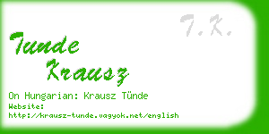 tunde krausz business card